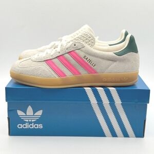 Adidas Gazelle Indoor‎ Off White/Lucid Pink/Gum Size 8 Women Sneakers JQ1096 NEW
